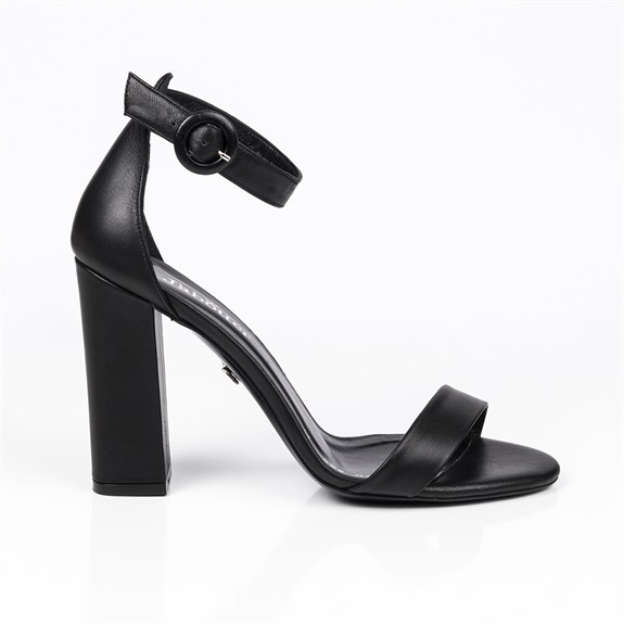 Jabotter Flora Siyah Deri Platform Topuklu Ayakkabı
