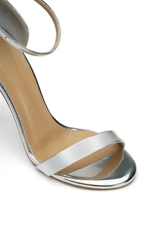 Elegant Mini Gümüş Ayna 10 Cm Topuklu Ayakkabı