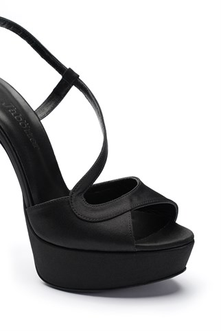 Jabotter Eleanor Siyah Saten Platform Topuklu Ayakkabı