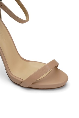Jabotter Elegant Karamel Deri Topuklu Ayakkabı 12 Cm