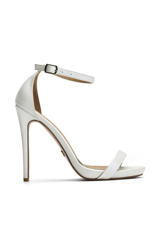 Jabotter Elegant Sedefli Beyaz Topuklu Ayakkabı 12 Cm