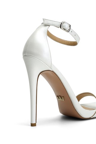 Jabotter Elegant Sedefli Beyaz Topuklu Ayakkabı 12 Cm