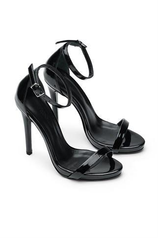Jabotter Elegant Siyah Rugan Topuklu Ayakkabı 12 Cm