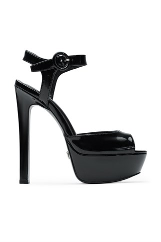 Jabotter Erica Siyah Rugan Platform Topuklu Ayakkabı