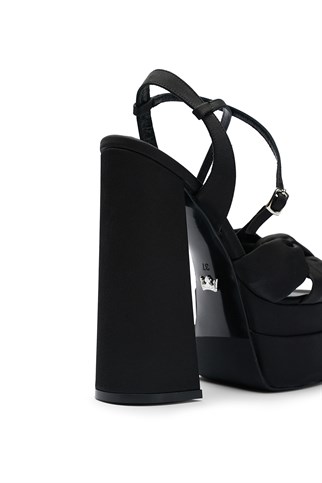 Jabotter Lorena Siyah Saten Platform Topuklu Ayakkabı