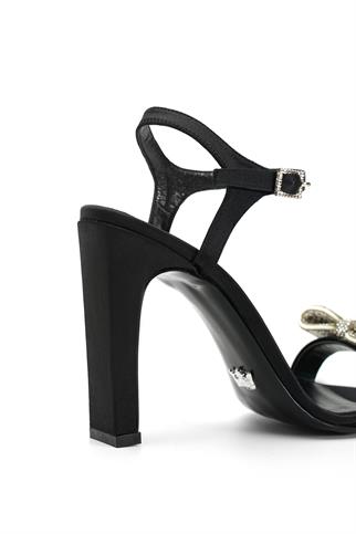 Jabotter Nancy Siyah Saten Platform Topuklu Ayakkabı