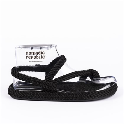 Nomadic Republic Hawaii Vibram İnce Tabanlı Siyah Sandalet