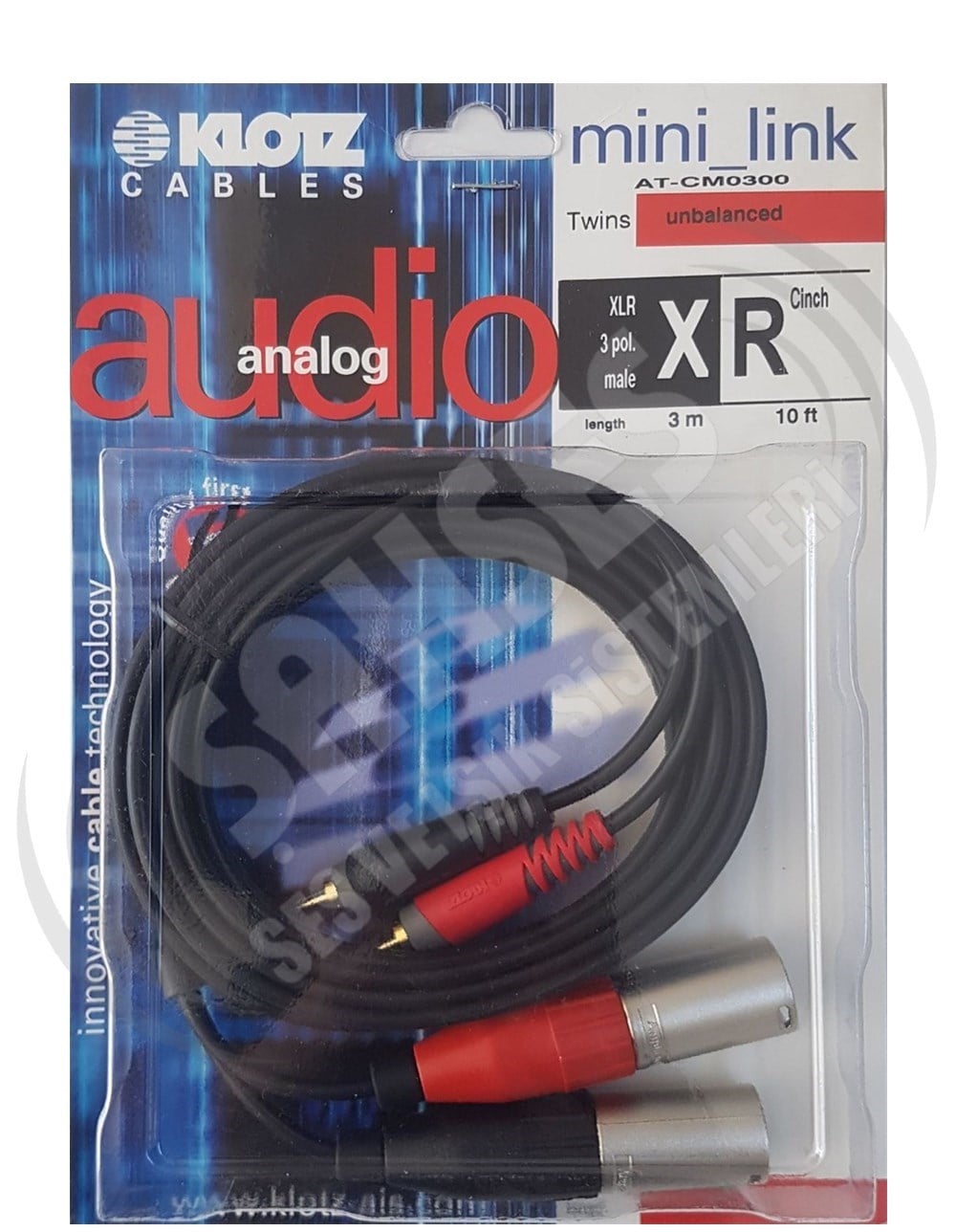 Klotz AT-CM0300  3mt RCA/XLR Kablosu