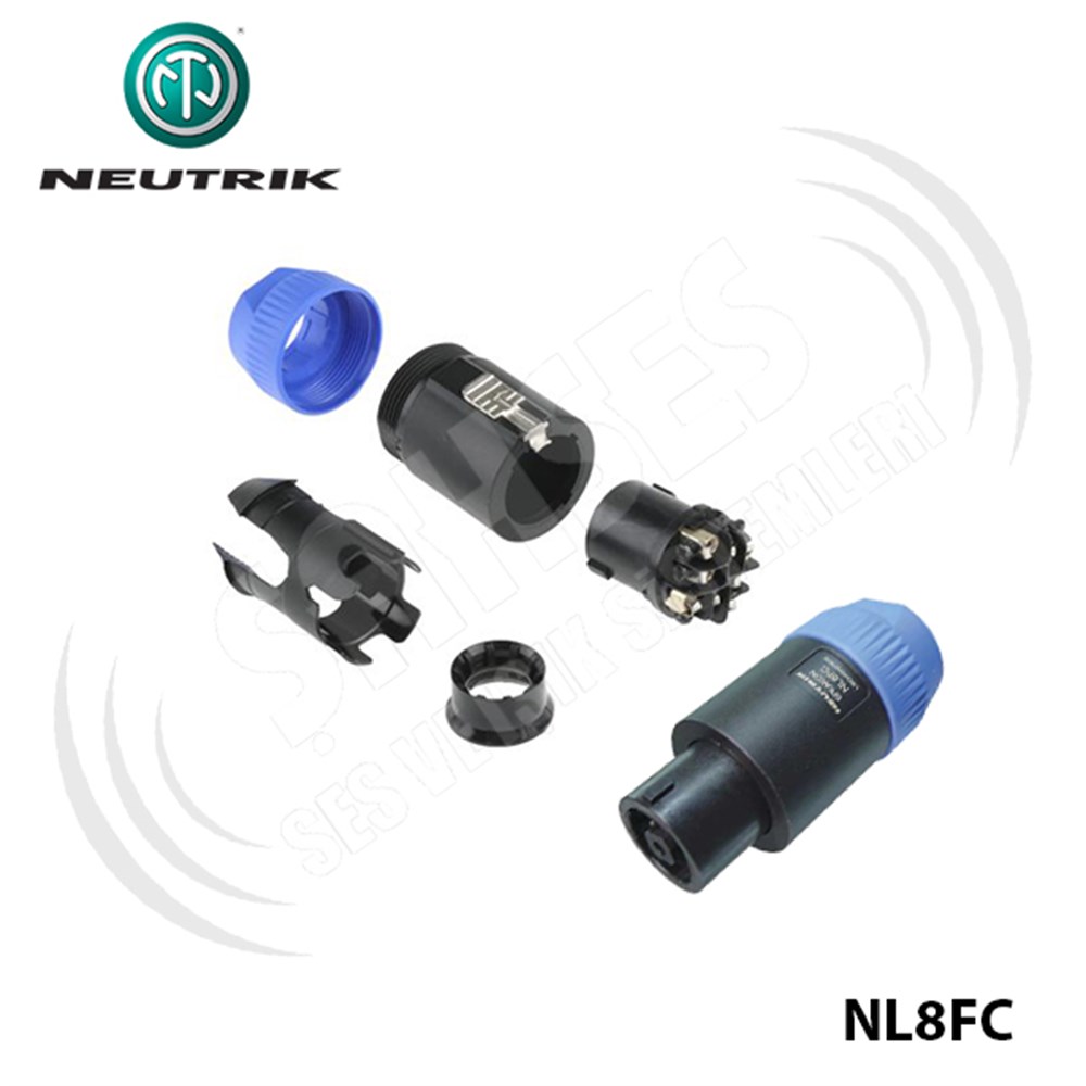 Neutrik NL8FC  kablo tipi 8 pinli speakon fiş