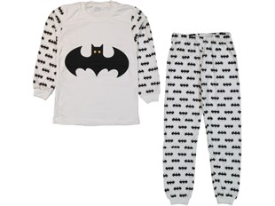 Yarasa Baskılı Çocuk Boy Pijama Takımı