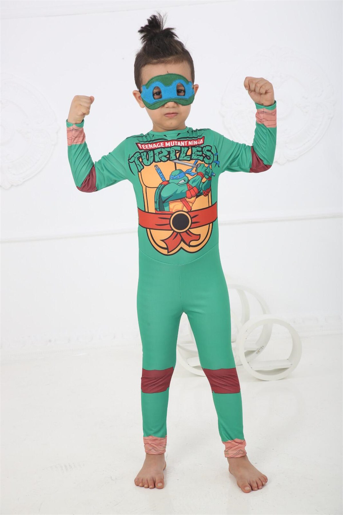 Ninja Kaplumbağa Turtle Erkek Çocuk Kostümü Maskeli