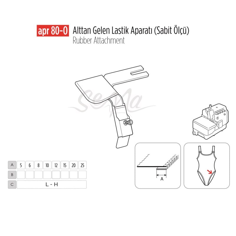 Apere ÇeşitleriApr ApereAlttan Gelen Lastik Aparat Sabit 30mm / APR 80-0