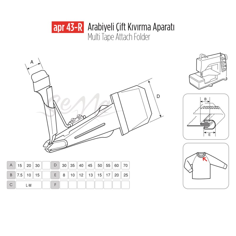 Apere ÇeşitleriApr ApereArabiye Çift Kıvırma Apara 45x13mm / APR 43-R