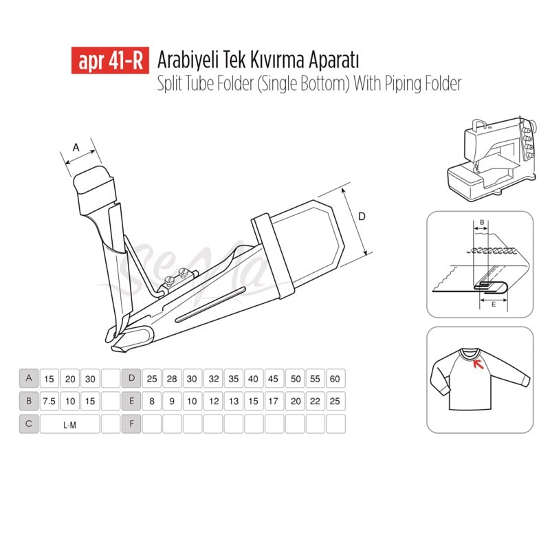 Apere ÇeşitleriApr ApereArabiye Tek Kıvırma Apara 50x20mm / APR 41-R