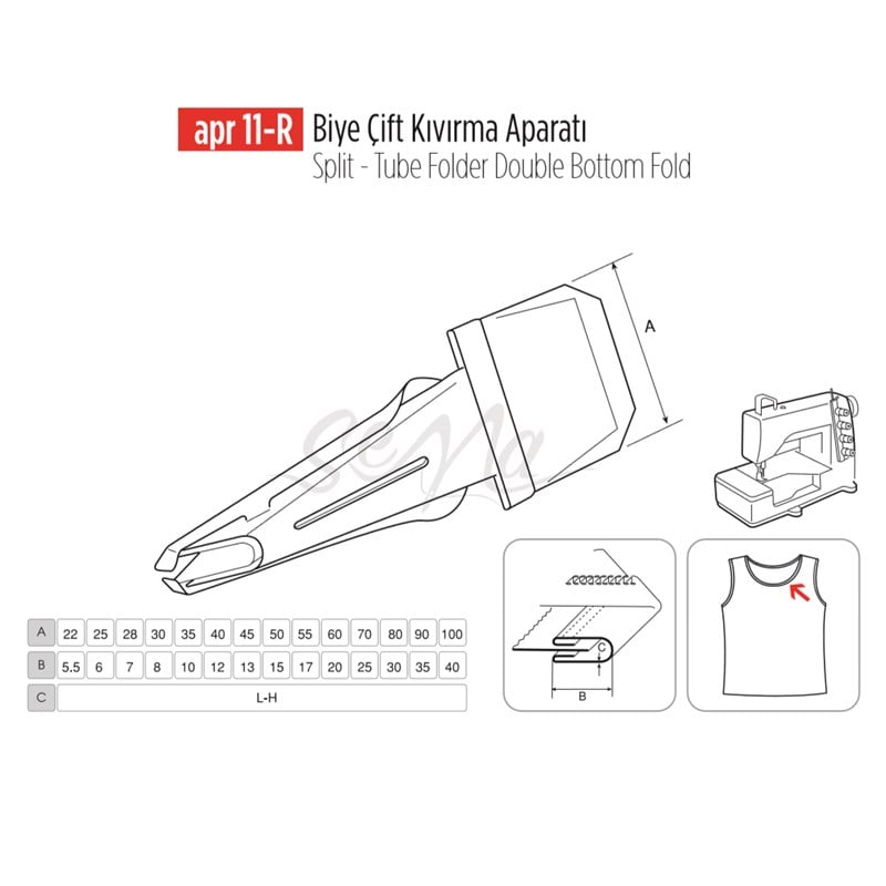 Apere ÇeşitleriApr ApereBiye Çift Kıvırma Apara 90x35mm / APR 11-R