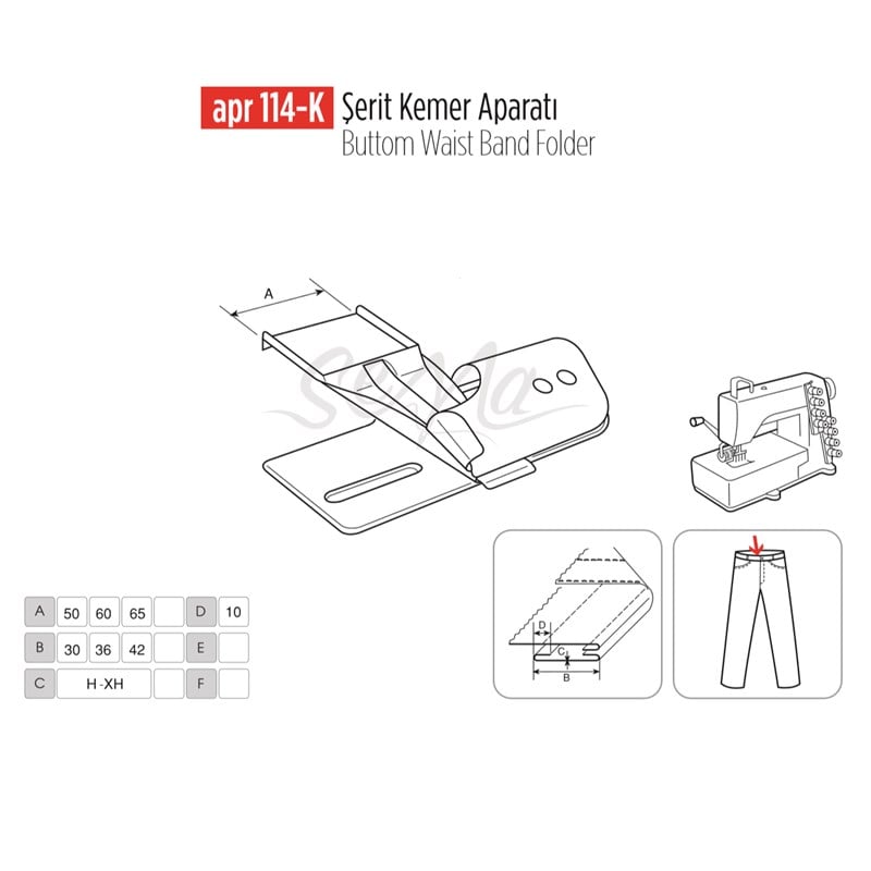Apere ÇeşitleriApr ApereŞerit Kemer Kavisli Aparat 75mm-45mm / APR 114-K