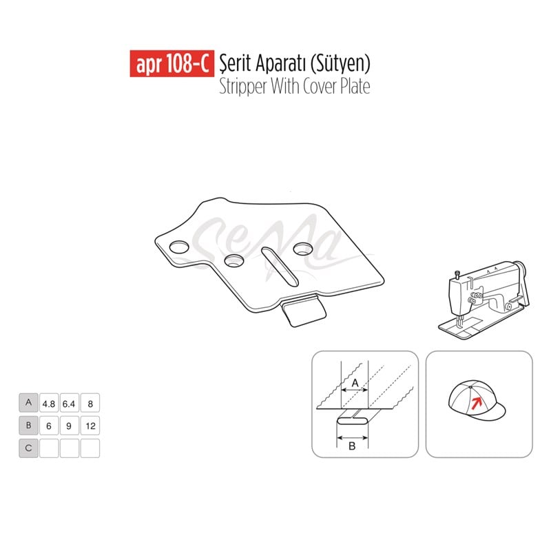 SÜTYEN ŞERİT APARATI 8CM-12,5CM/APR 108-C