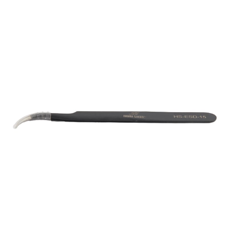 Antistatik Paslanmaz Çelik Eğri Uçlu 120mm Cımbız / HS-ESD-15