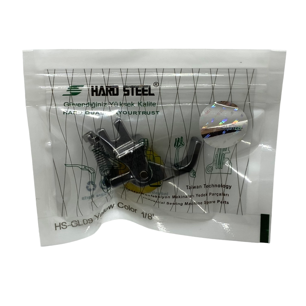 Düz Makine Fitil Tırnaklı Sarı Teker Ayak / HS-GL09 1/8