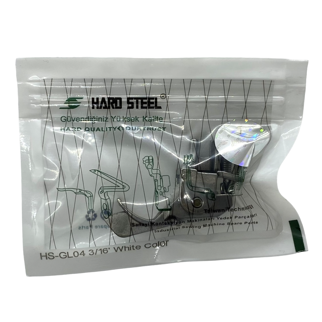 Düz Makine Sp-18 Model Tırnaklı Çima Beyaz Teker Ayak / HS-GL04 3/16