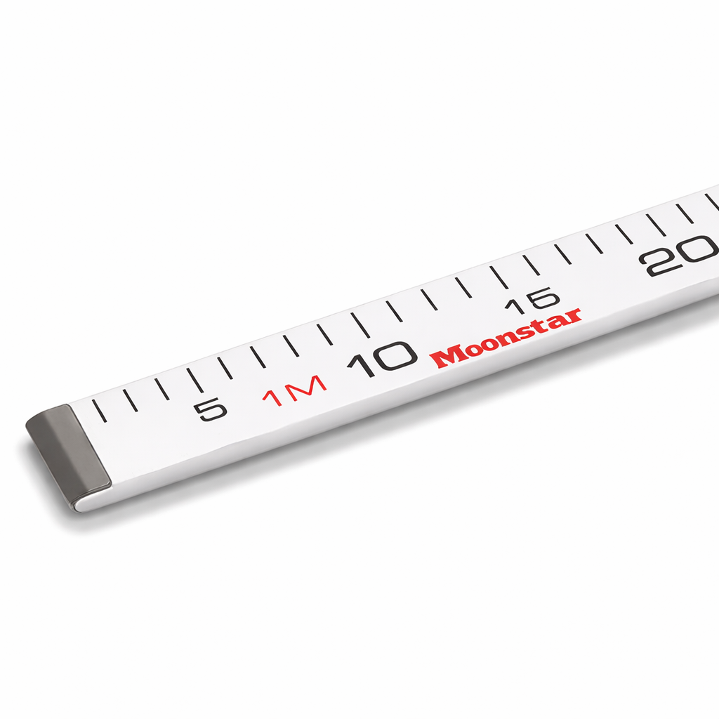 Ahşap Manifatura Cetveli Paslanmaz Demirli 1 Metre (100cm) Beyaz (Ağaç)