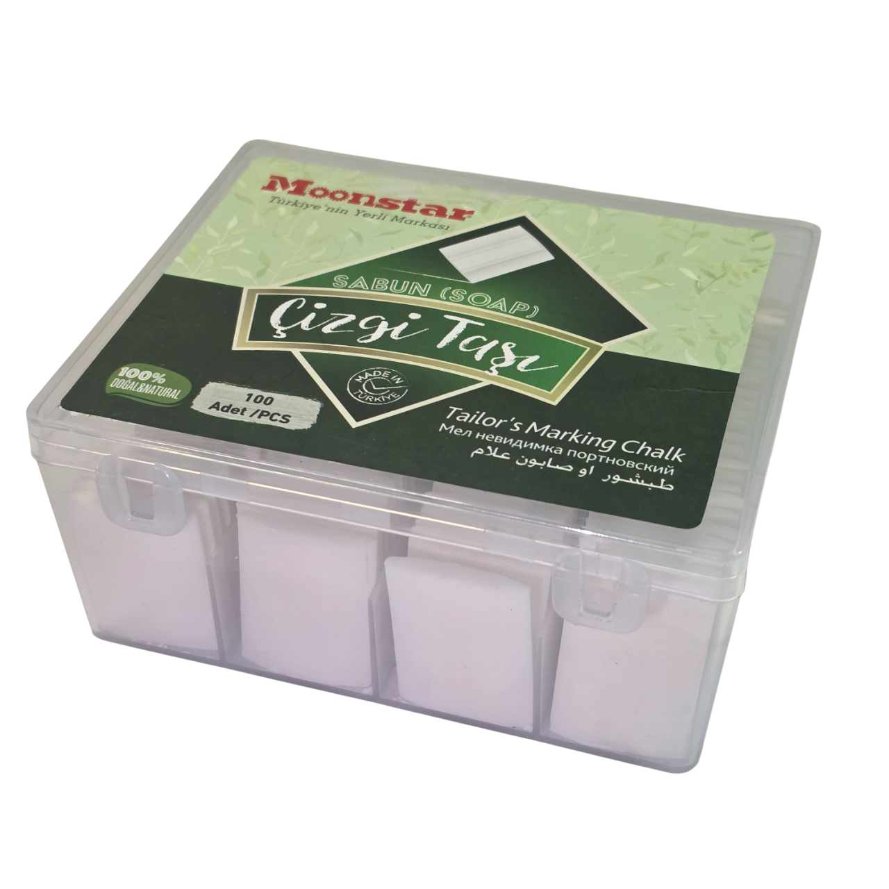 Plastik Kutulu Sabun Çizgi Taşı Beyaz 90 Adet