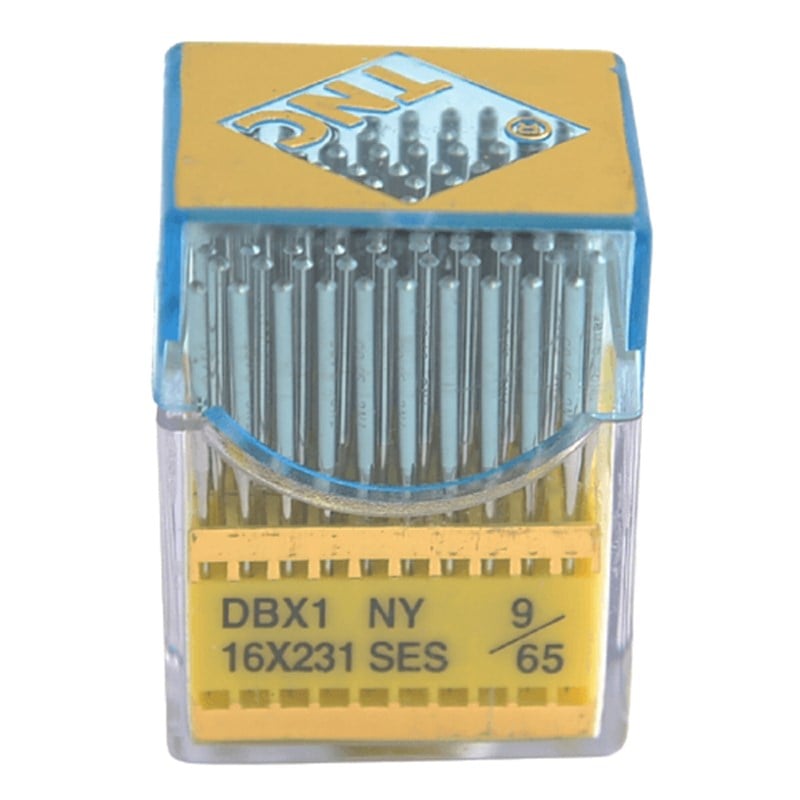 Düz Dikiş İğnesiTNCDüz Makine İnce Dip Yanmaz Dikiş İğnesi / DBX1 SES PVD 9/65 100ADET