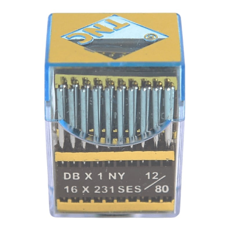 Düz Dikiş İğnesiTNCDüz Makine İnce Dip Yanmaz Dikiş İğnesi / DBX1 SES PVD 12/80 100ADET