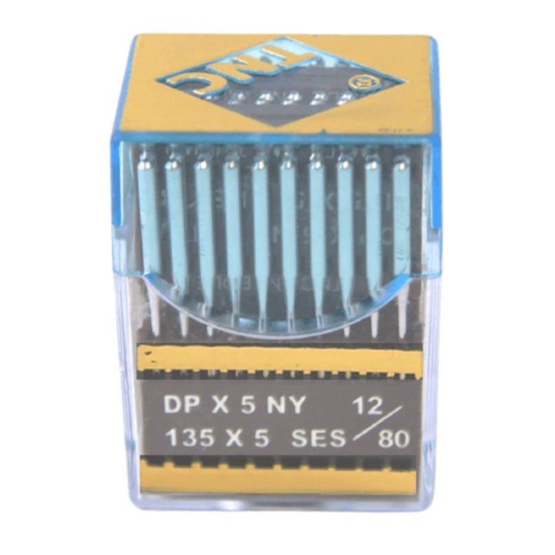 Düz Dikiş İğnesiTNCDüz Makine Kalın Dip Yanmaz Dikiş İğnesi / DPX5 SES PVD 12/80 100ADET