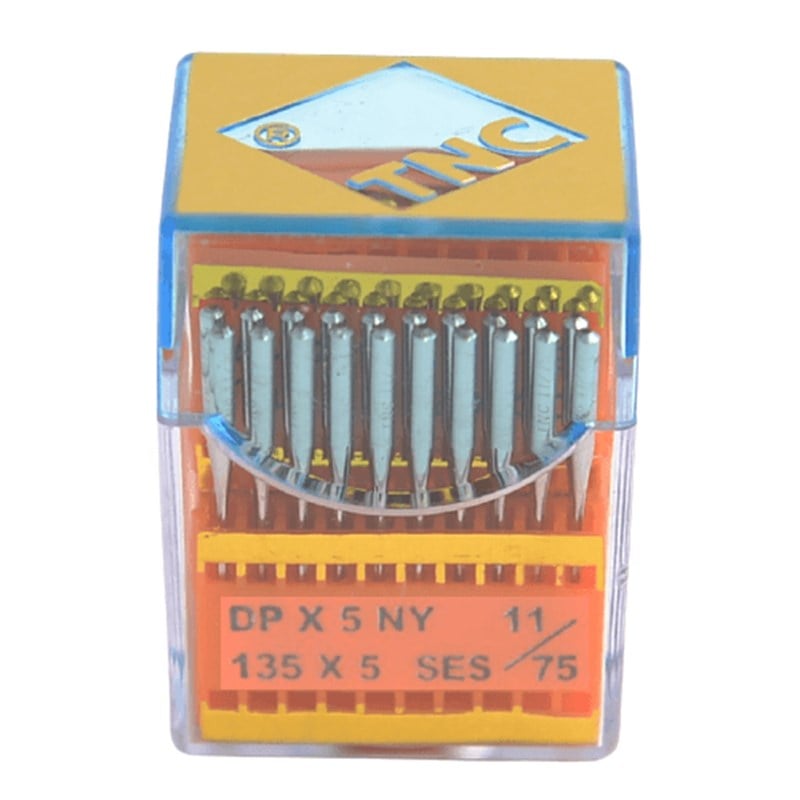 Düz Dikiş İğnesiTNCDüz Makine Kalın Dip Yanmaz Dikiş İğnesi / DPX5 SES PVD 11/75 100ADET