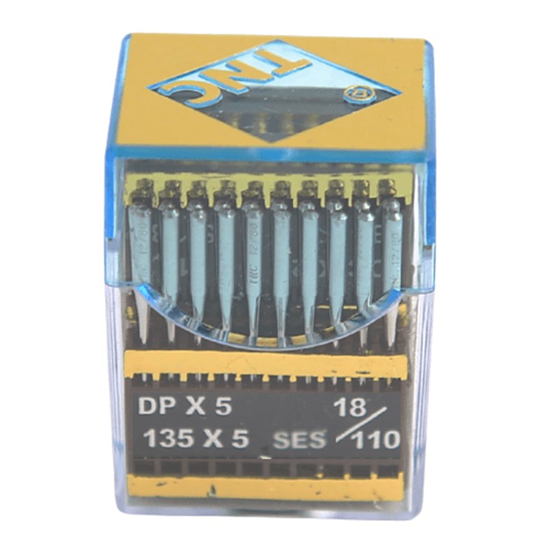 Düz Dikiş İğnesiTNCDüz Makine Kalın Dip Yanmaz Dikiş İğnesi / DPX5 SES PVD 18/110 100ADET