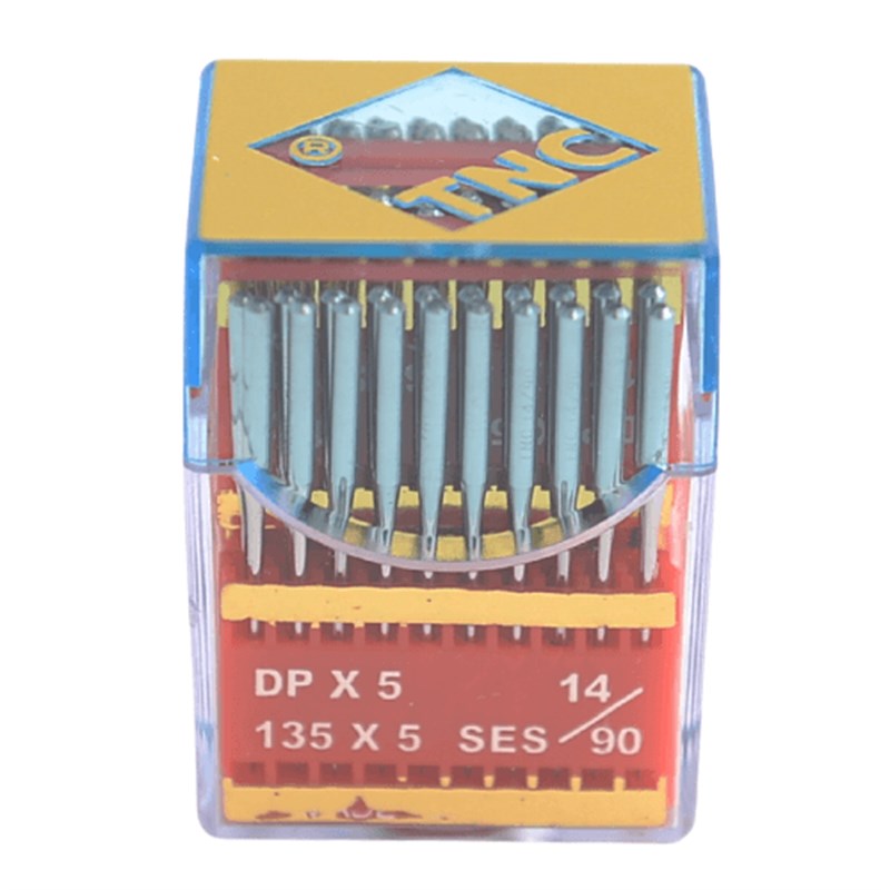 Düz Dikiş İğnesiTNCDüz Makine Kalın Dip Yanmaz Dikiş İğnesi / DPX5 SES PVD 14/90 100ADET