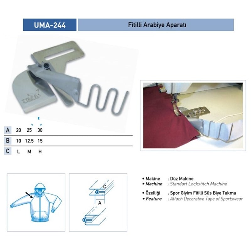 Apere ÇeşitleriUmaDüz Makine İkiye Katlama Apara 25x25 / UMA-244