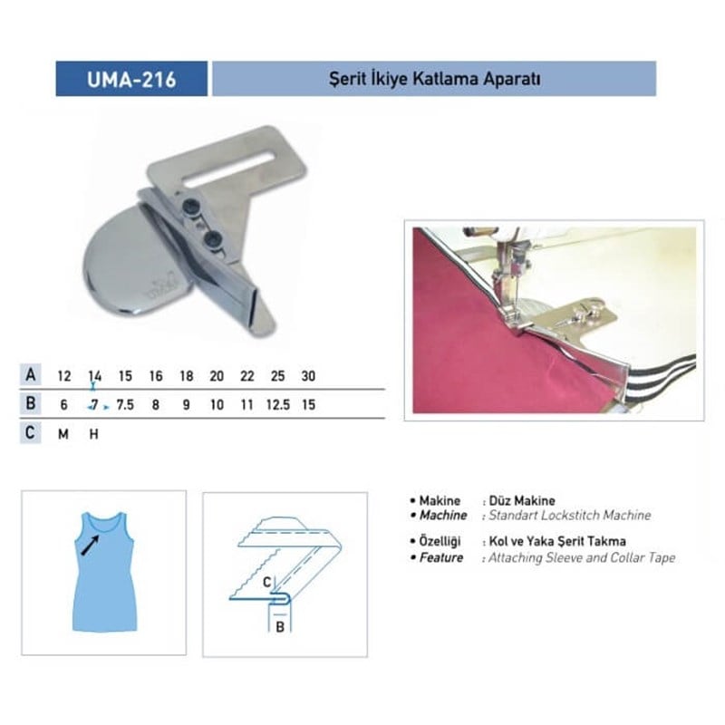 Apere ÇeşitleriUmaŞerit İkiye Katlama Apara 30x15mm / UMA-216
