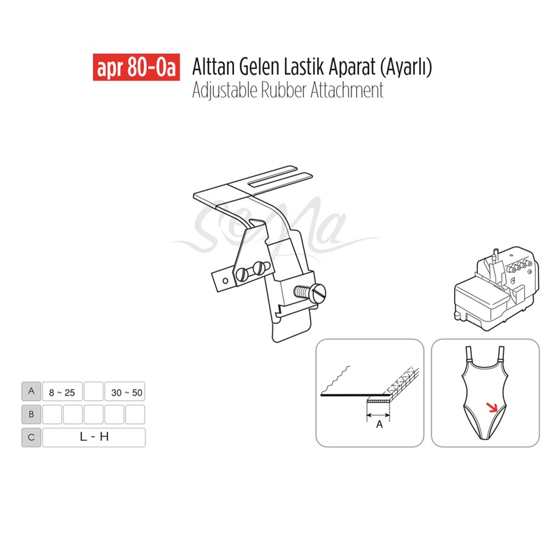 Apere ÇeşitleriApr ApereAlttan Gelen Lastik Apara Ayarlı 35mm/ APR80-0A