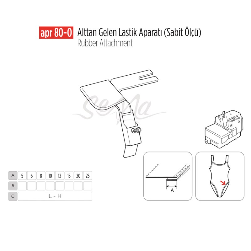 Apere ÇeşitleriApr ApereAlttan Gelen Lastik Aparat Sabit 30mm / APR 80-0