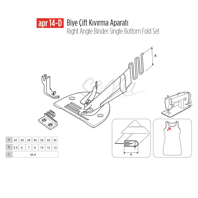 Apere ÇeşitleriApr ApereBiye Çift Kıvırma Apara 50x15mm / APR 14-D