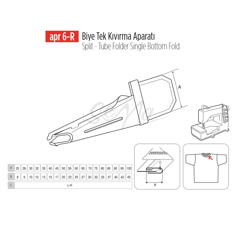 Apere ÇeşitleriApr ApereBiye Tek Kıvırma Apara 55x22mm / APR 6-R