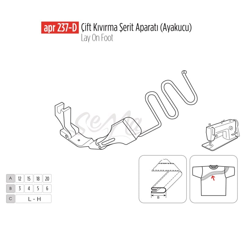 Apere ÇeşitleriApr ApereÇift Kıvırma Şerit Apara(Ayak Ucu)45x12mm/APR 237-D