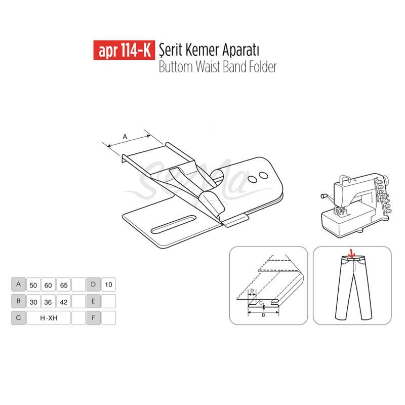 Apere ÇeşitleriApr ApereŞerit Kemer Kavisli Aparat 75mm-45mm / APR 114-K