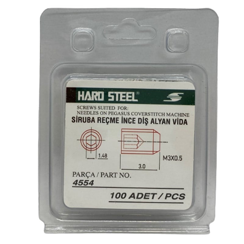 Vida ÇeşitleriHard SteelPegasus Reçme Alyan İğne Vidası/ 4554 100ADET