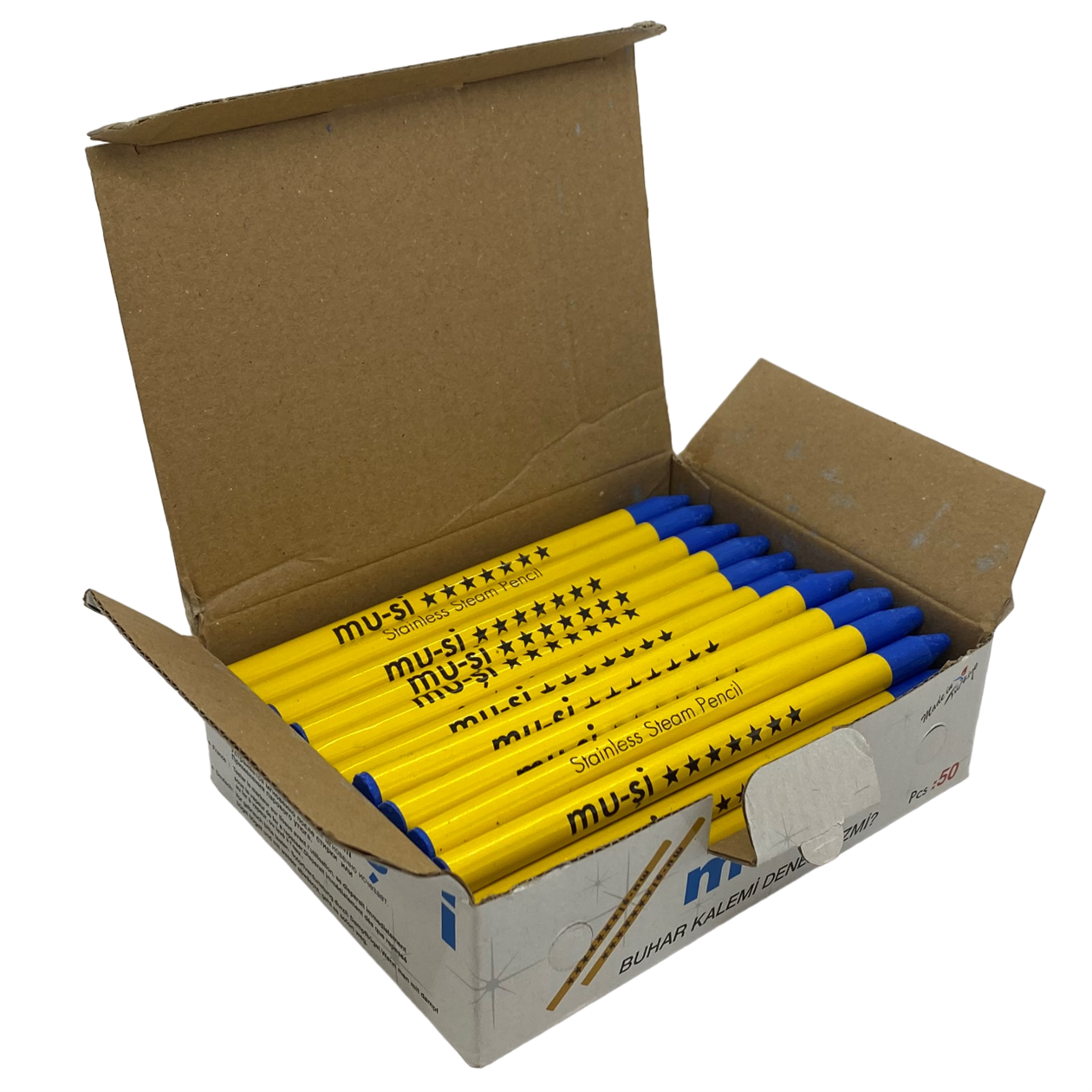 Çizgi TaşlarıMuşiSabun Kalem Çizgi Taşı Mavi 50 Adet / MUSI-08