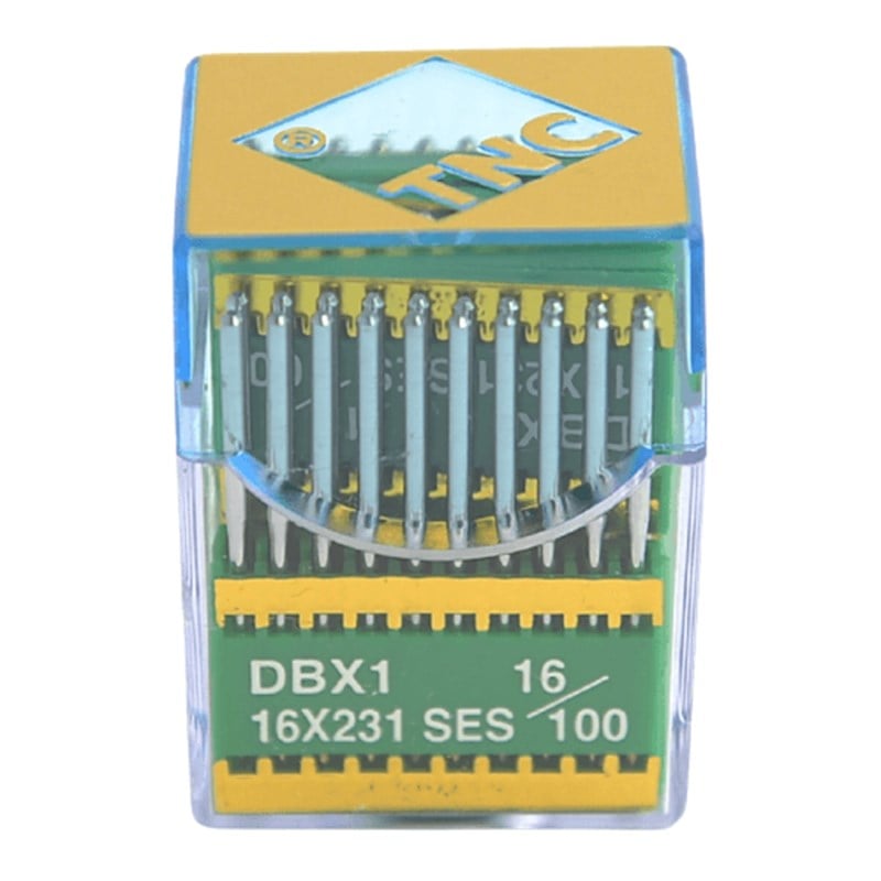 Düz Dikiş İğnesiTNCDüz Makine İnce Dip Yanmaz Dikiş İğnesi / DBX1 SES PVD 16/100 100ADET