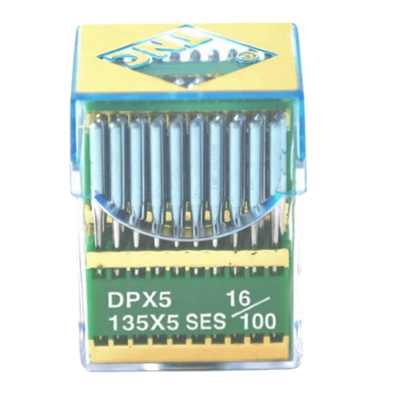 Düz Dikiş İğnesiTNCDüz Makine Kalın Dip Yanmaz Dikiş İğnesi / DPX5 SES PVD 16/100 100ADET