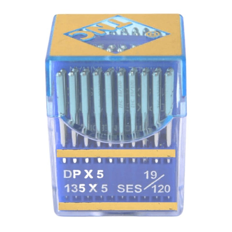Düz Dikiş İğnesiTNCDüz Makine Kalın Dip Yanmaz Dikiş İğnesi / DPX5 SES PVD 19/120 100ADET