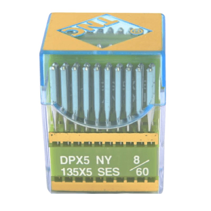 Düz Dikiş İğnesiTNCDüz Makine Kalın Dip Yanmaz Dikiş İğnesi / DPX5 SES PVD 8/60 100ADET