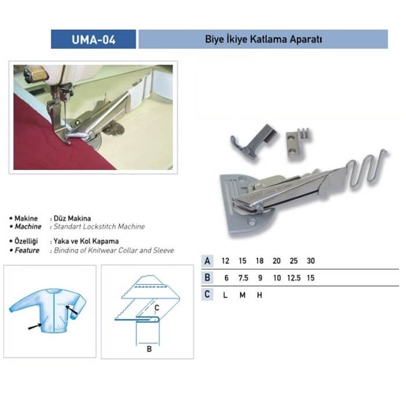 Apere ÇeşitleriUmaDüz Makine İkiye Katlama Apara 14X7 / UMA-04