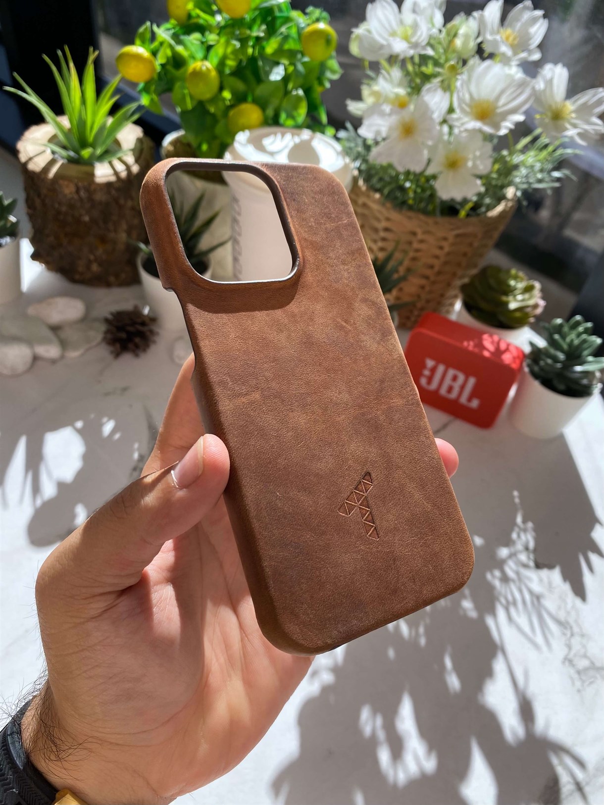 İPHONE 13 PRO MAX BROWN LEATHER PHONE CASE