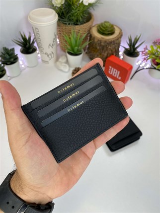 BINARY BLACK GENUINE LEATHER WALLET AND CARD HOLDER