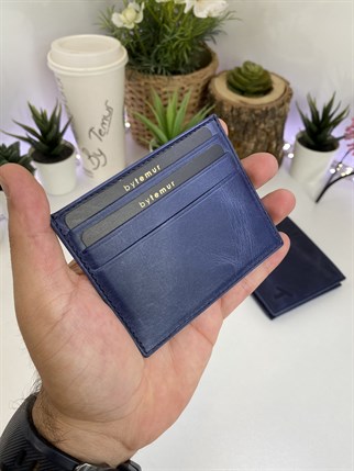 REMY  DARKBLUE GENUINE LEATHER WALLET AND CARD HOLDER